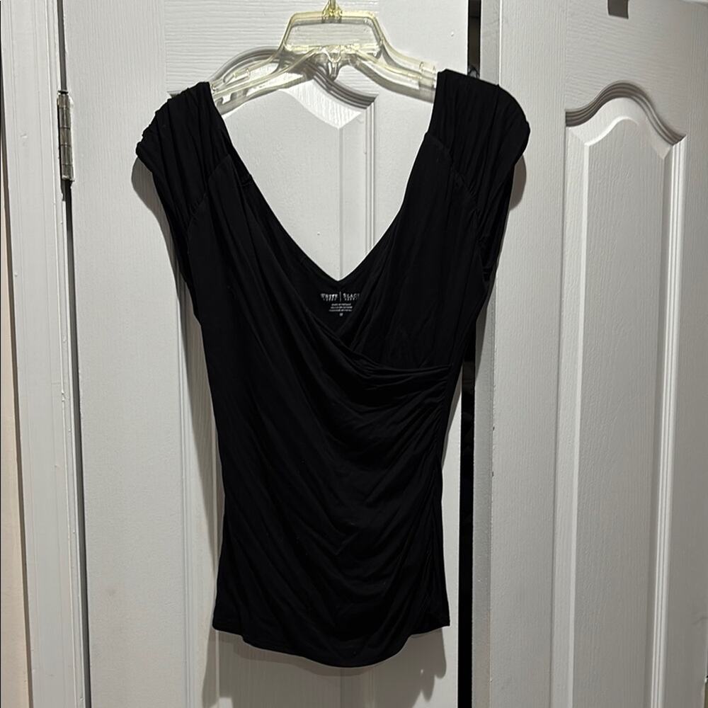 Elegant White House Black Market Black Women's Top M euc dressy fitted